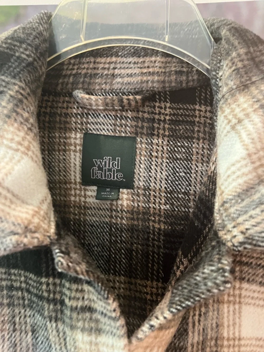 wild fable Black, Brown & Cream Plaid Shacket M - Picture 2 of 6